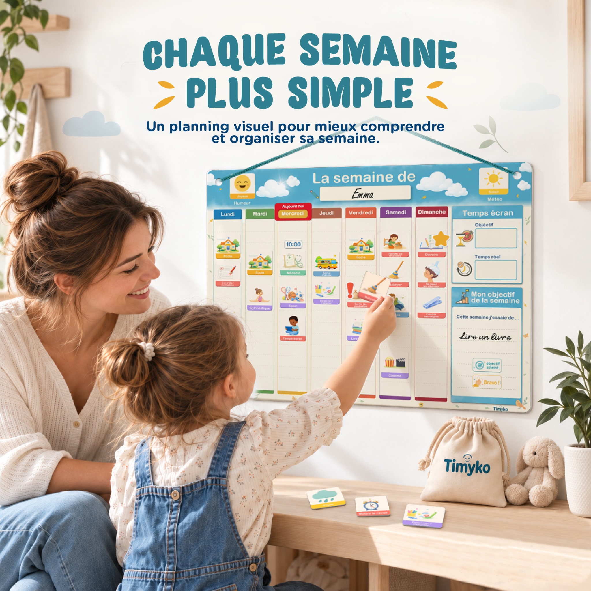 Semainier Timyko utilisé en famille